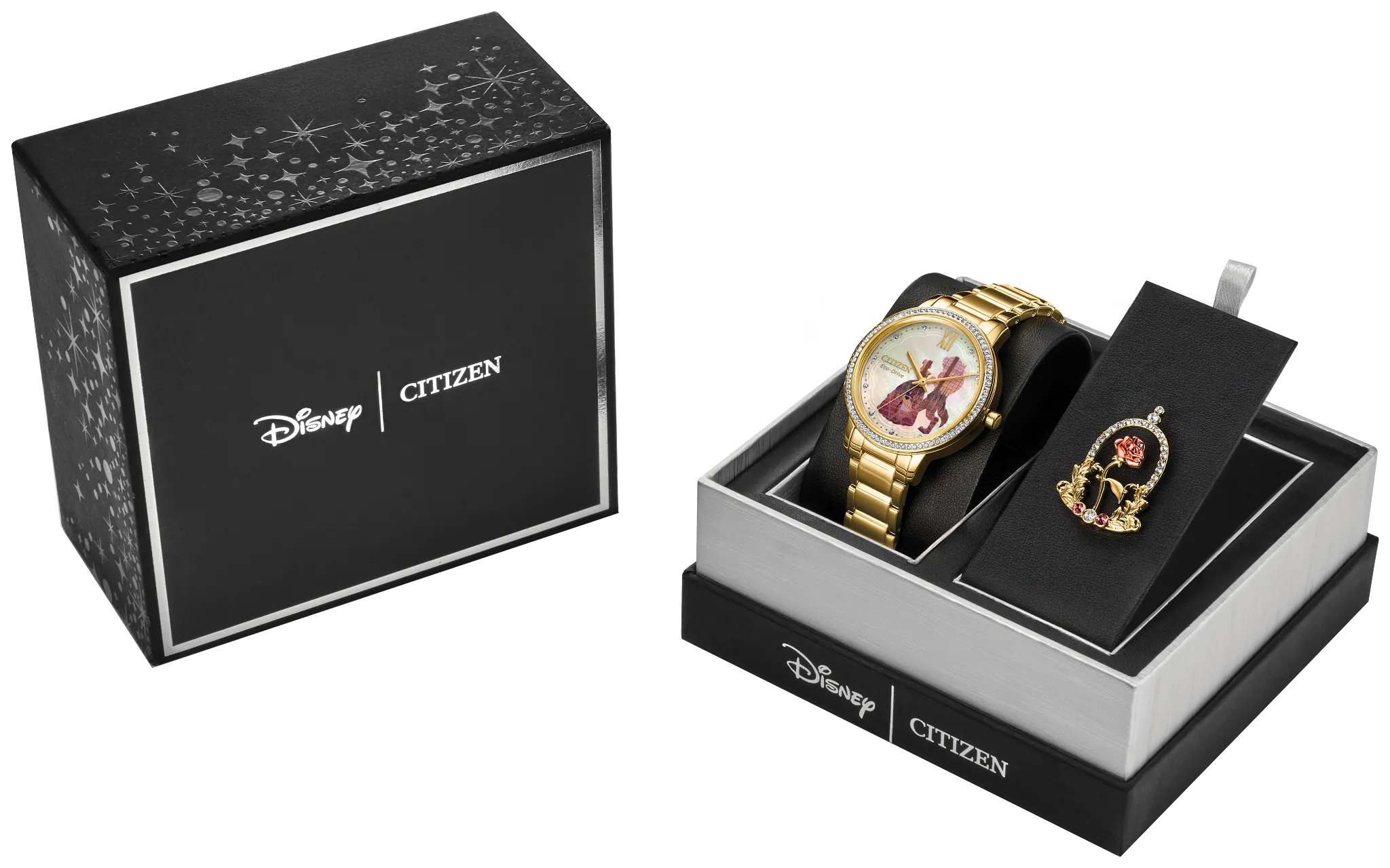 Belle and Beast Gold-Tone Dial Stainless Steel Bracelet FE7048-51D